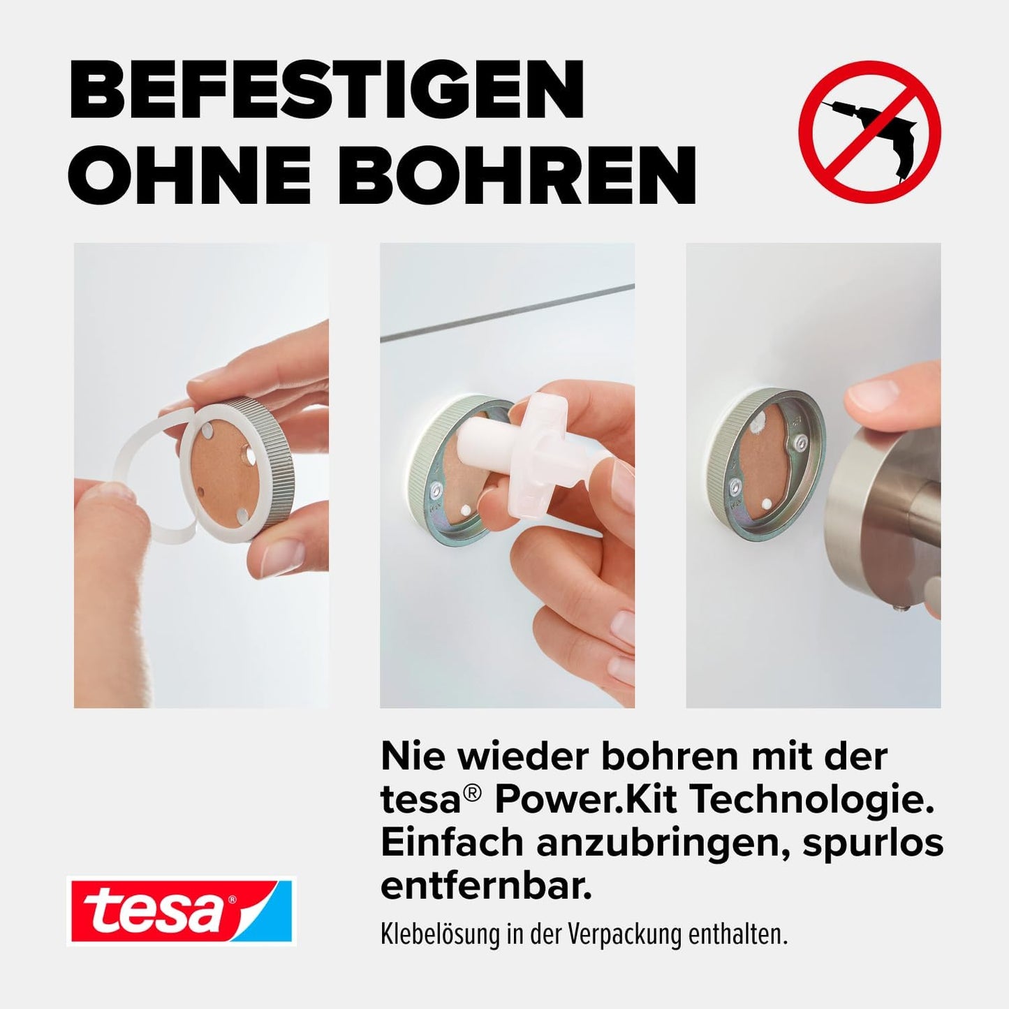 Moon Handtuchring inkl. Klebelösung ohne Bohren, Handtuchring
