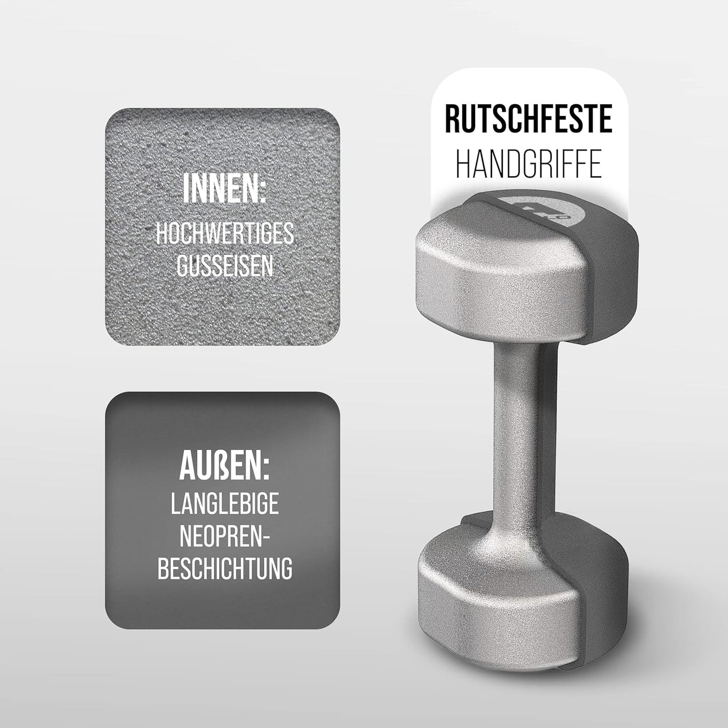 Kurzhantel-Set für Krafttraining (2x5 kg), Hantel Set 5 kg