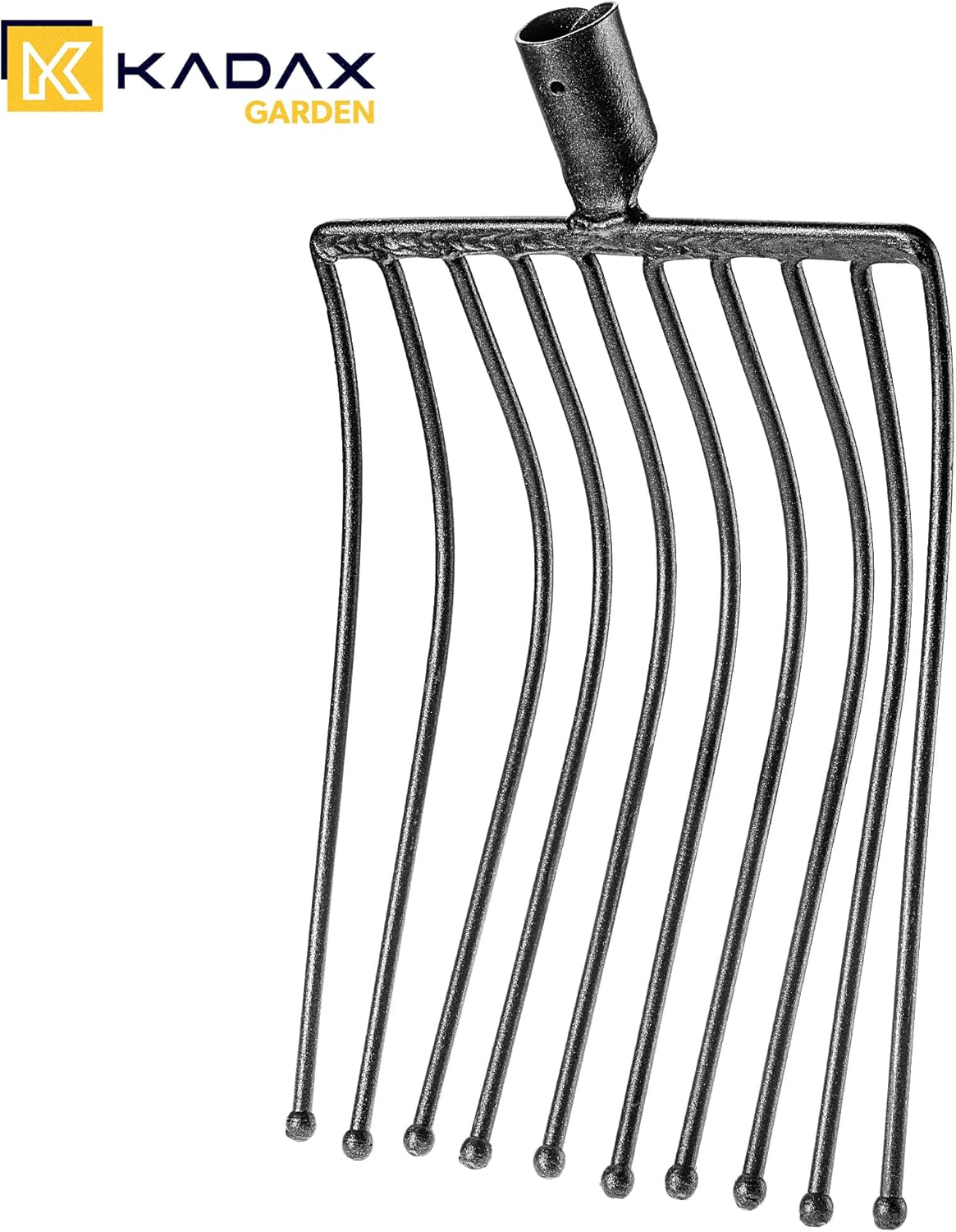 Kartoffelgabel ohne Stiel, Schwarz 10 Zinken