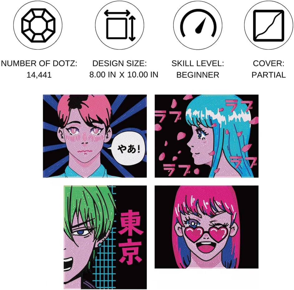 Diamond Dotting Kit Flock-Anime