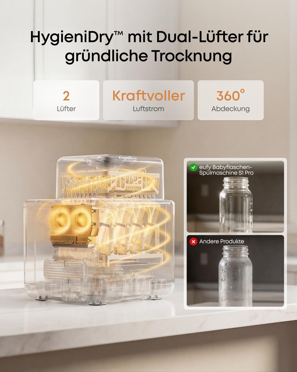 Babyflaschen-Spülmaschine S1 Pro mit Dampfsterilisator