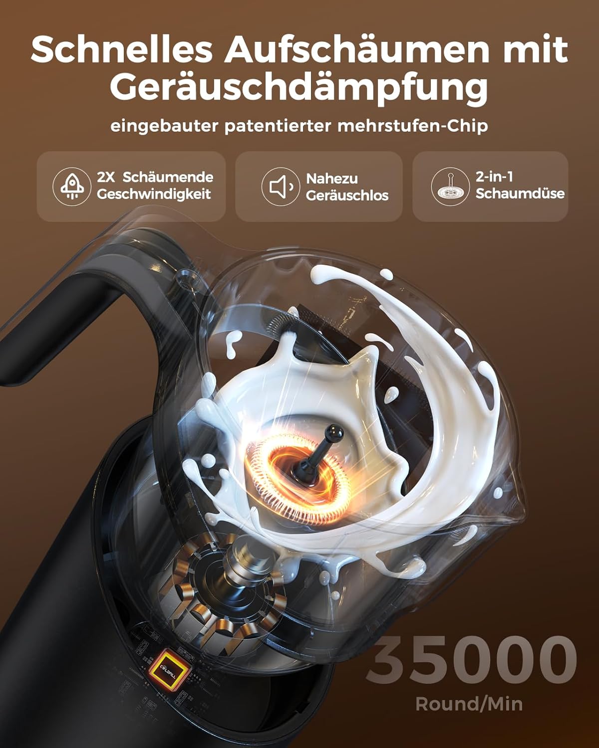 8-in-1 Milchaufschäumer TF102H, Schwarz