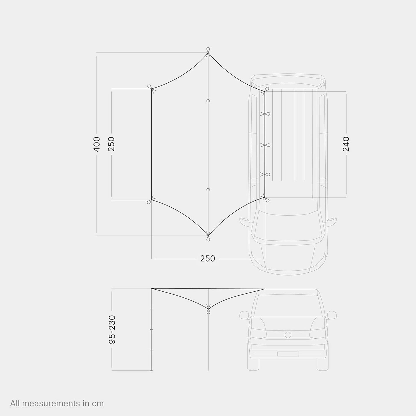 Motor Tarp Universal Sonnensegel für Camper, Darkgrey
