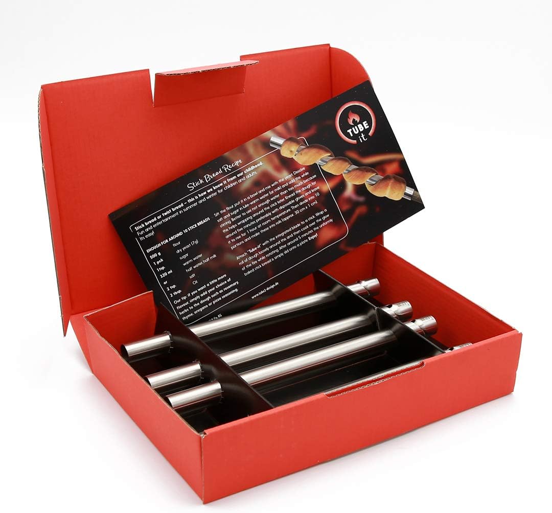 4-teiliges Stockbrot-Grillrohr Set, 4er Set