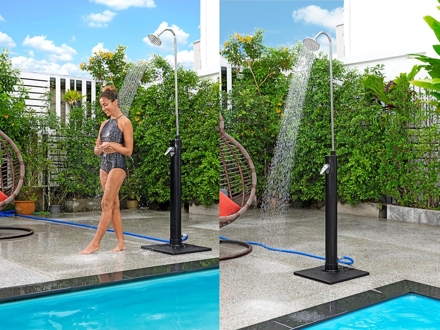 SolarFlow, 50 x 50 x 218 cm schwarz-silber