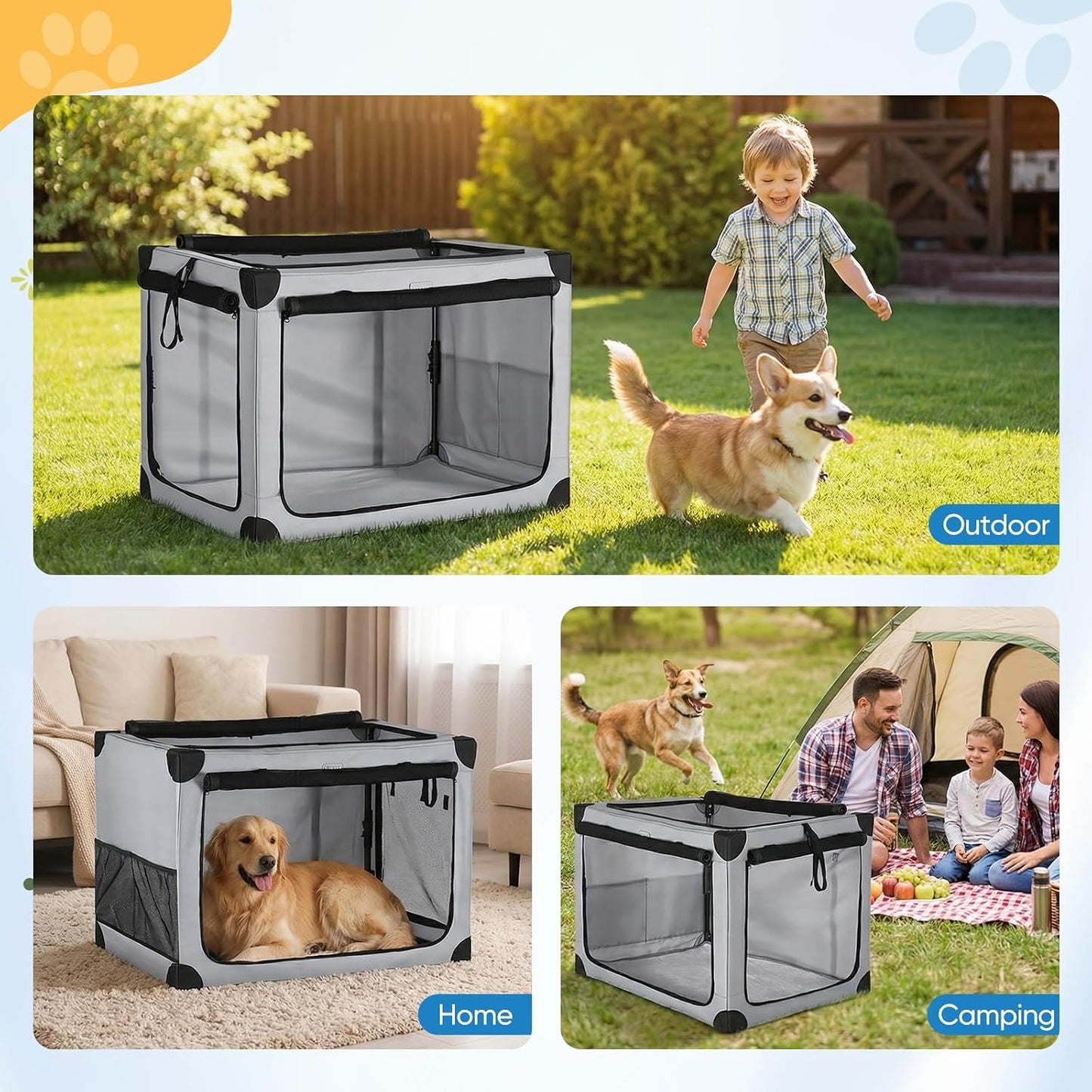 Faltbare Hundebox mit Reissfesten Netzfenstern