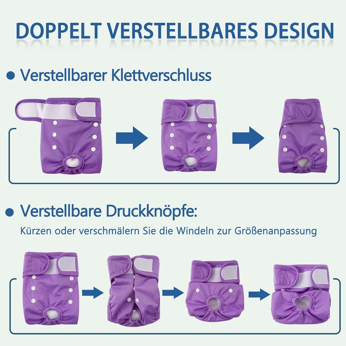 Läufigkeitshosen-Set für Hündinnen, Purple XS