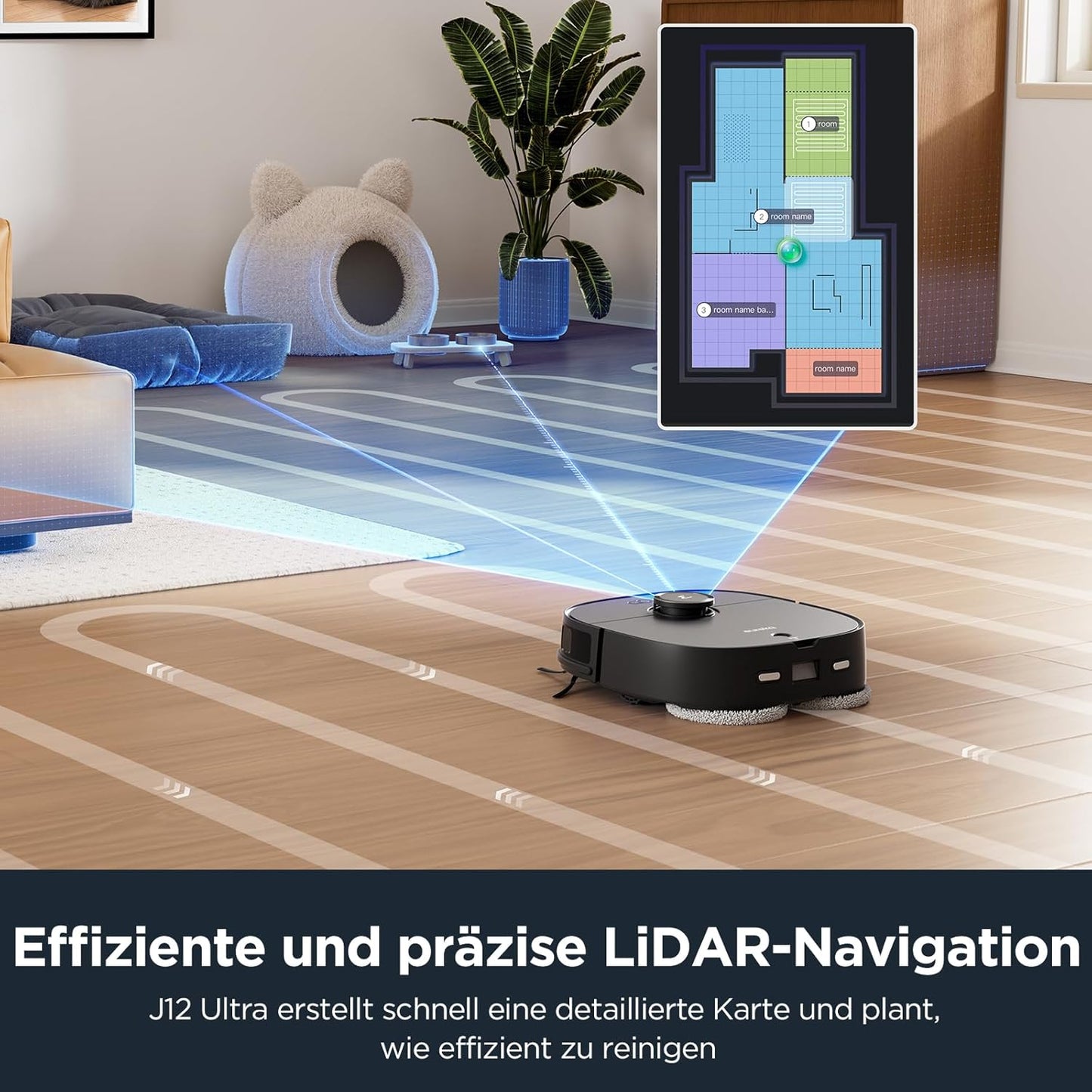 Saug- & Wischroboter mit All-in-One Station (J12 Ultra), J12 Ultra Schwarz
