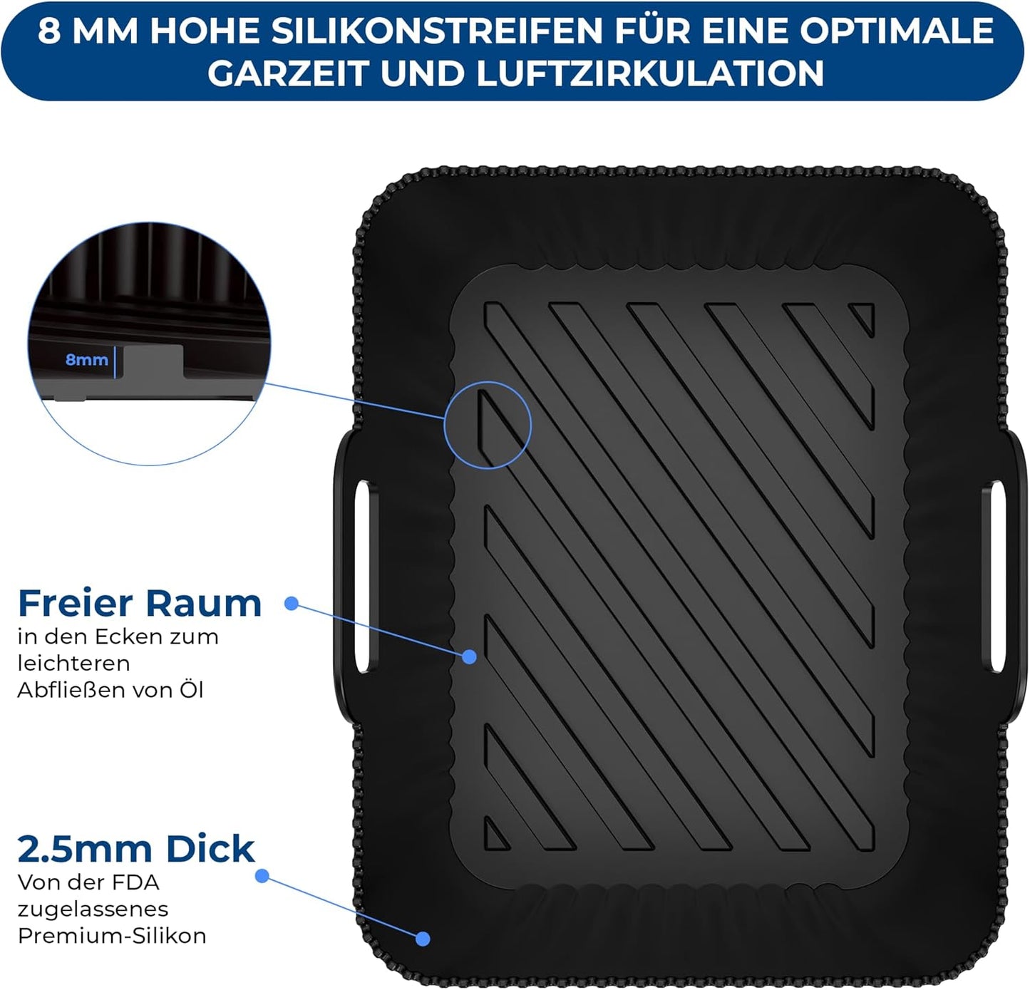 Silikonform und Grillrost für Airfryer, 9,5l Af400eu Silikonform & Grillrost