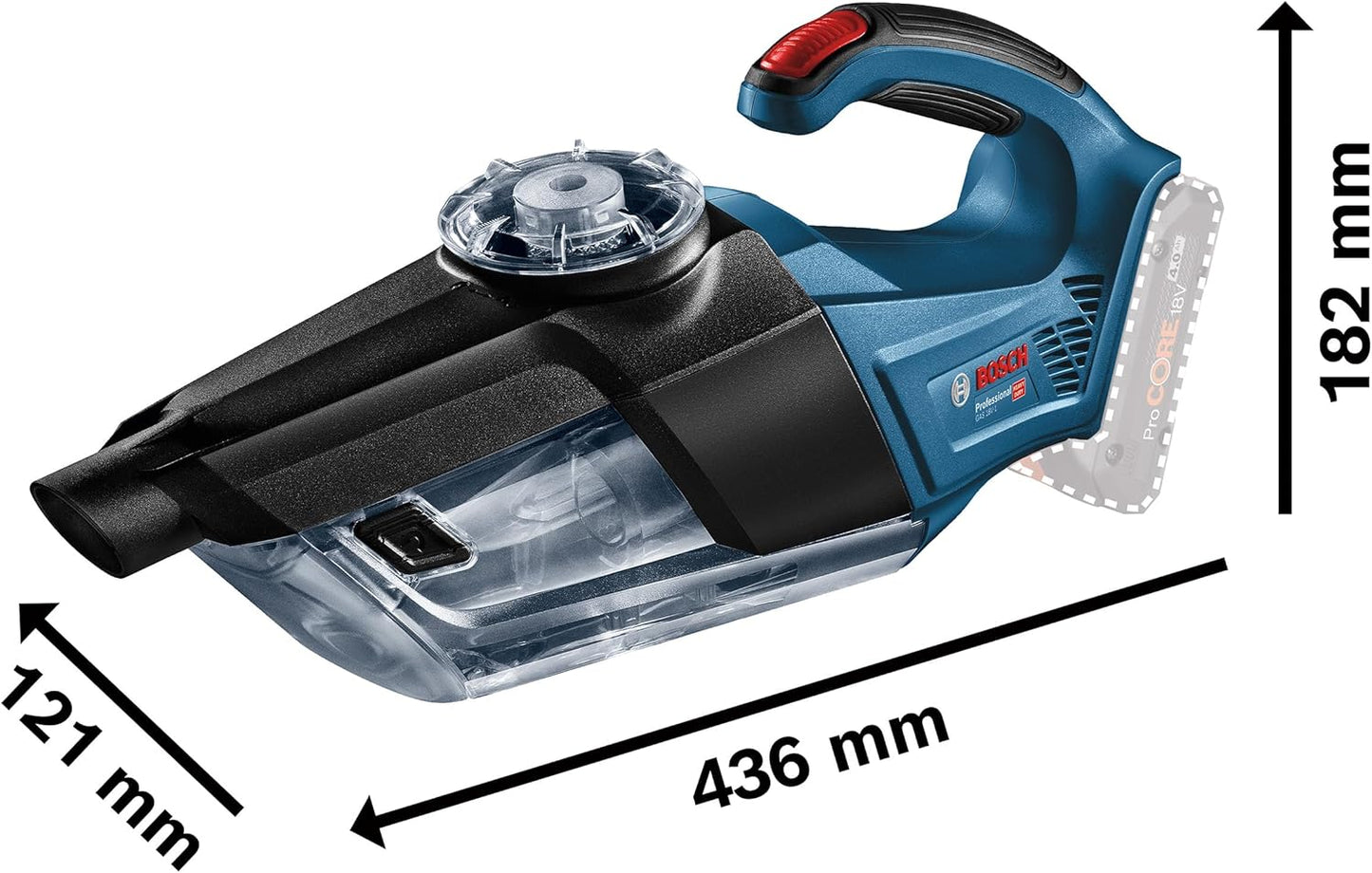 Akkusauger GAS 18V-1 mit Düsenaufsätzen, Single
