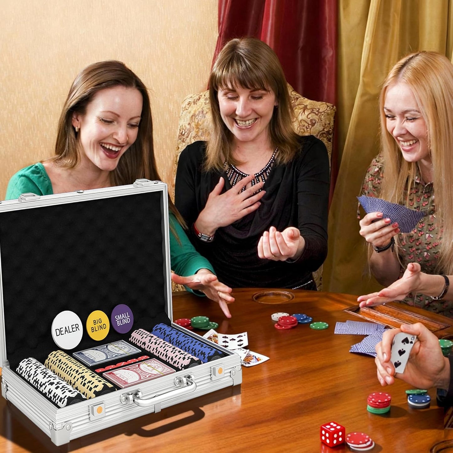 Pokerkoffer-Set mit 200 Chips & Zubehör