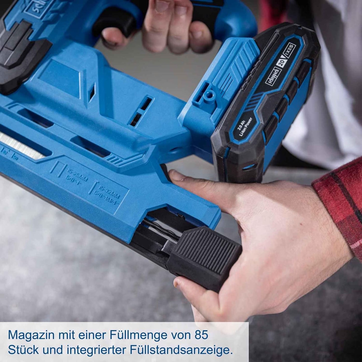 Akku-Klammer- und Nagelpistole C-NAG180-X, mit 2Ah Akku & Ladegerät