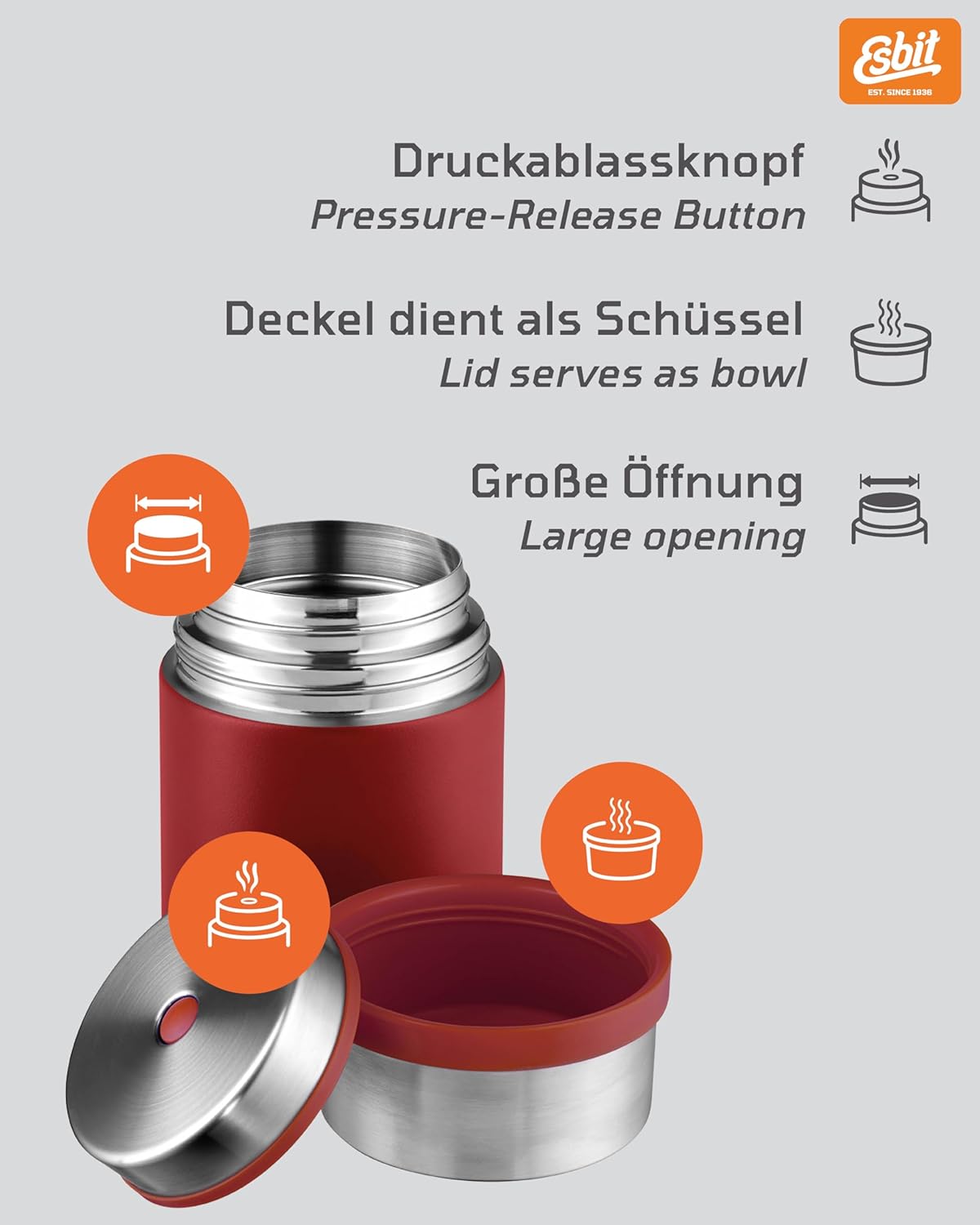 Thermobehälter Sculptor, 500 ml Ohne Manschette Burgundy-rot