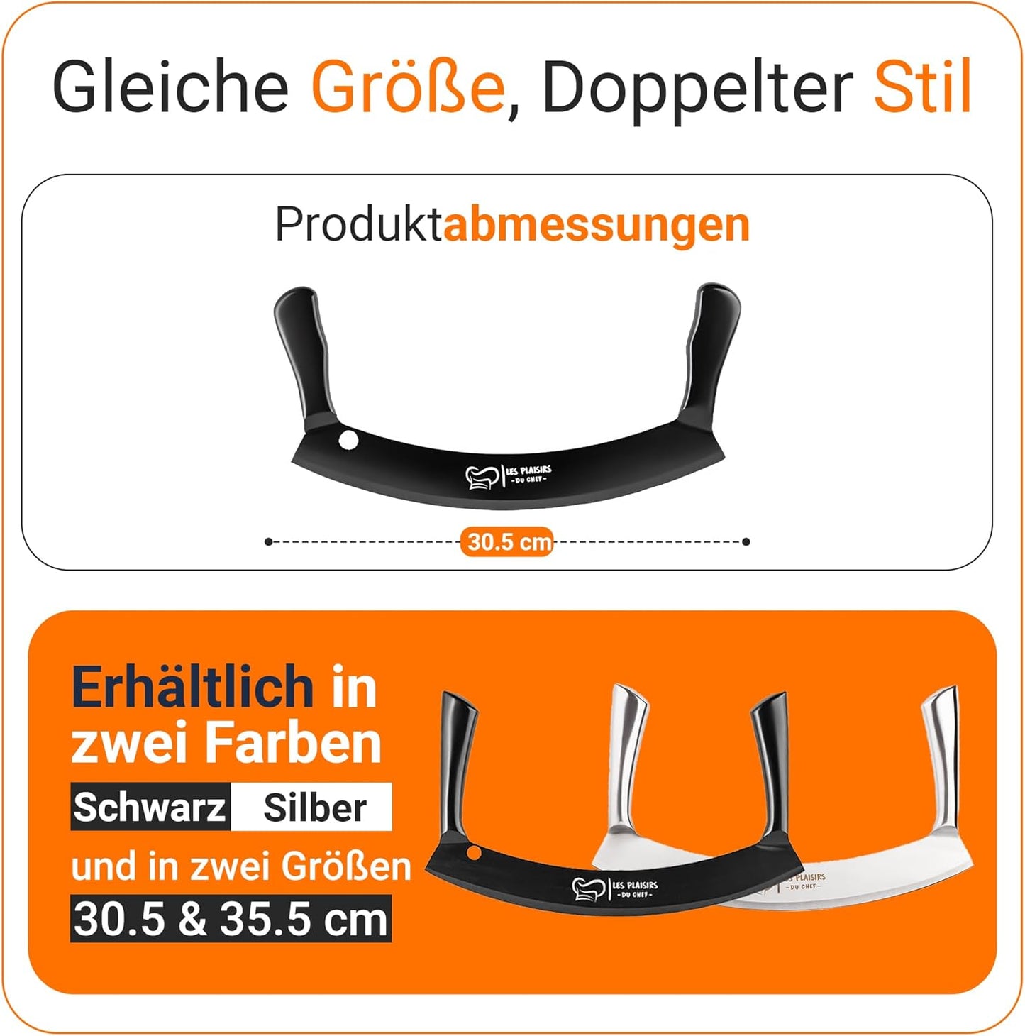 Pizzaschneider mit Doppelgriff & Antihaft-Beschichtung, Schwarz Large
