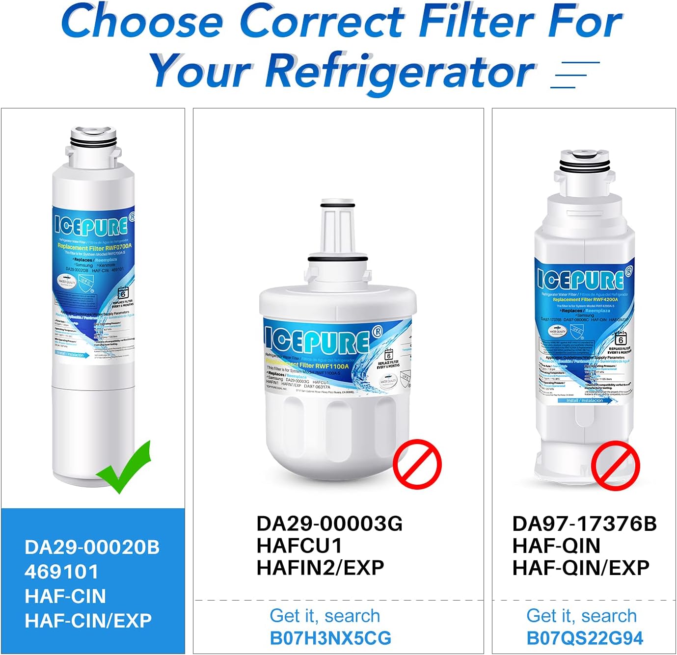3er-Pack Wasserfilter für Samsung & Kenmore Kühlschränke