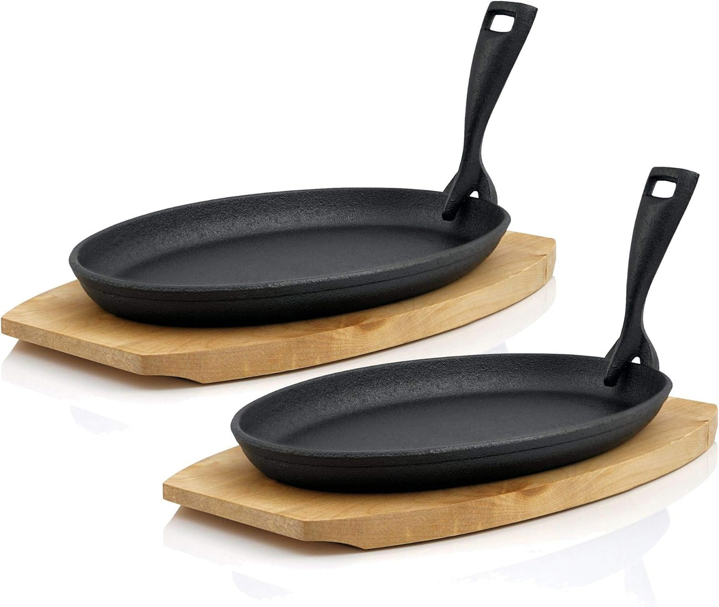 2er-Set Ovale Servierpfännchen, 2 Gusseisen