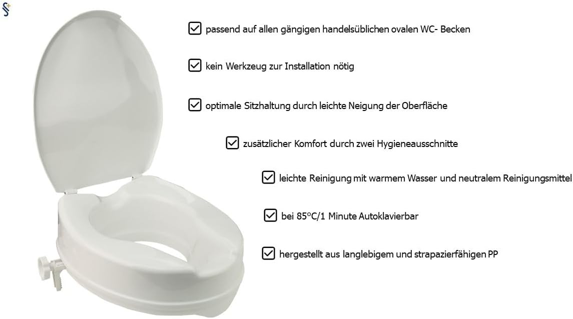 Toilettensitzerhöhung mit Hygiene-Ausschnitt
