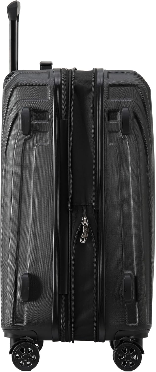 Hartschalenkoffer mit TSA-Schloss und Zwillingsrollen (66 cm), 66 cm Schwarz