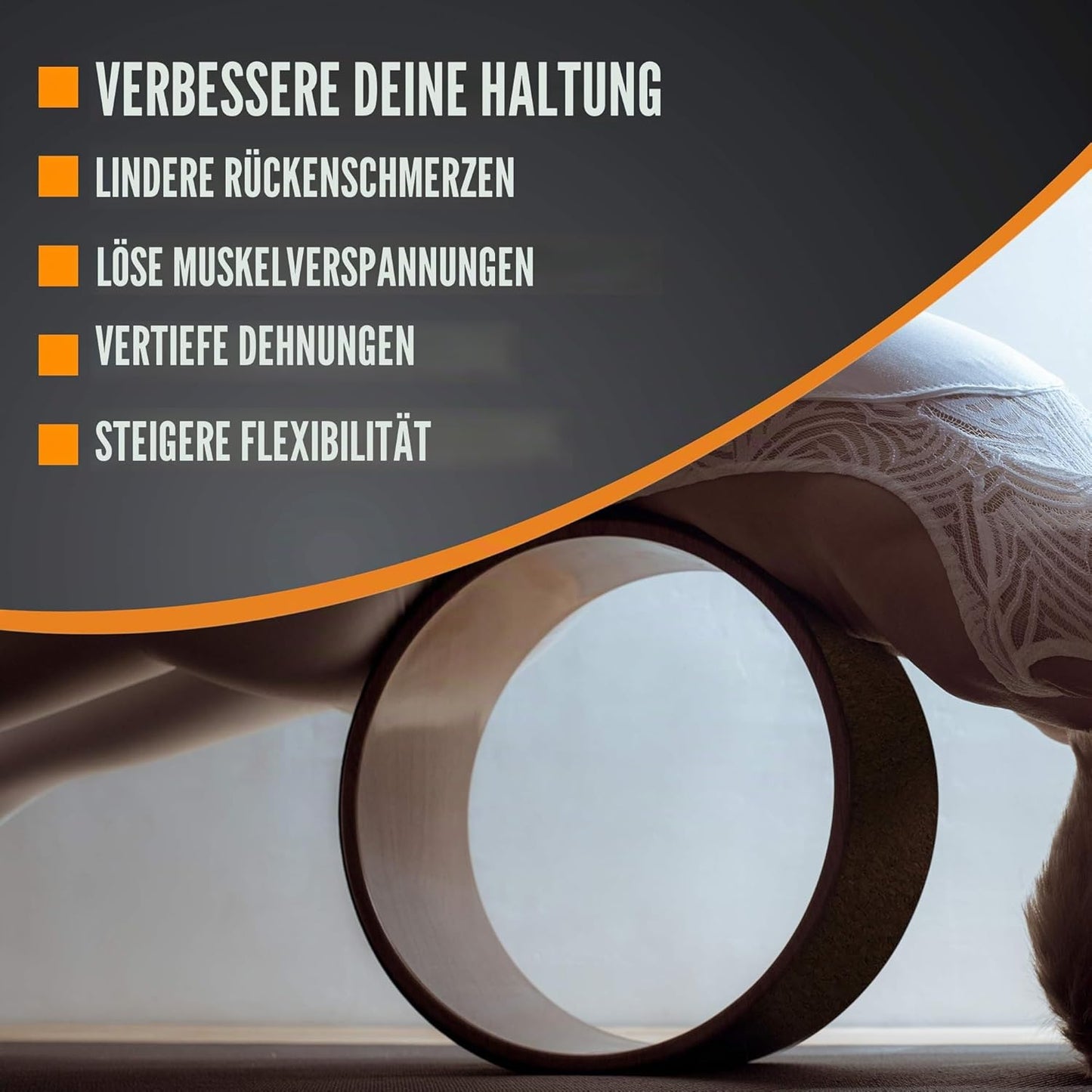 Yoga Rad und Korkblöcke Set