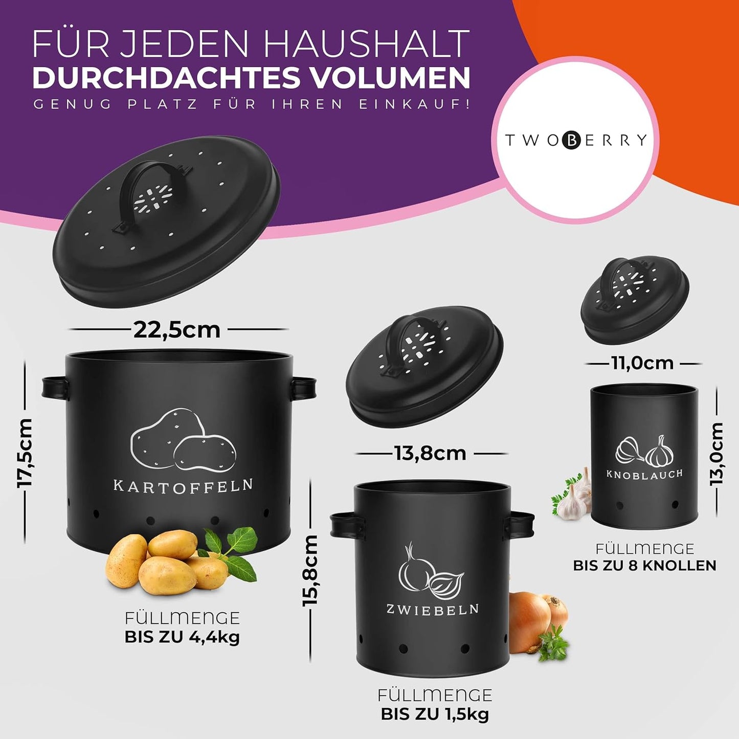 Aufbewahrungs Set, Schwarz