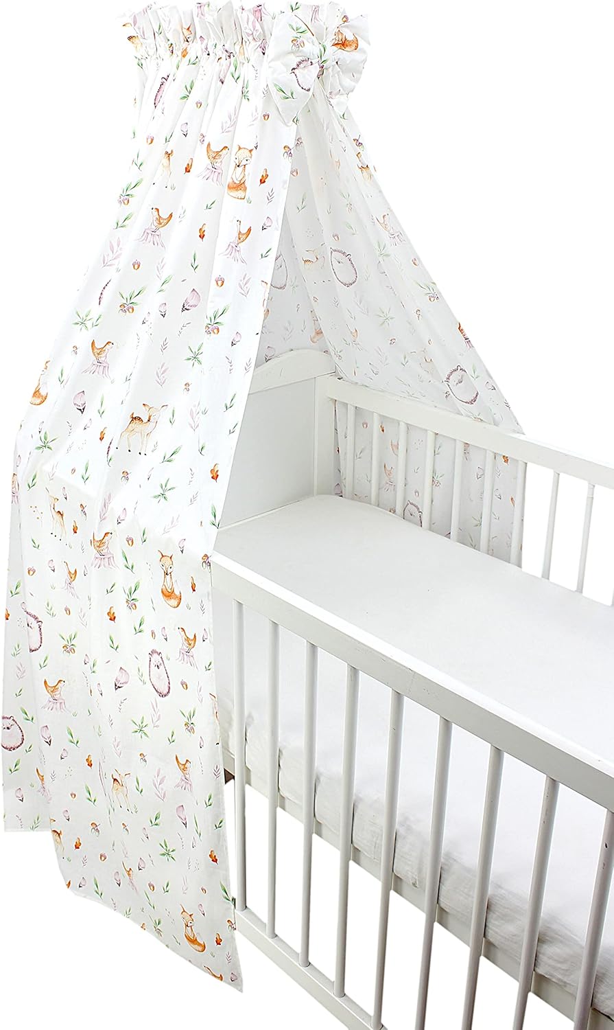 Babybetthimmel mit Schleifchen, ca. 160x240 cm Lichtung / Rehe