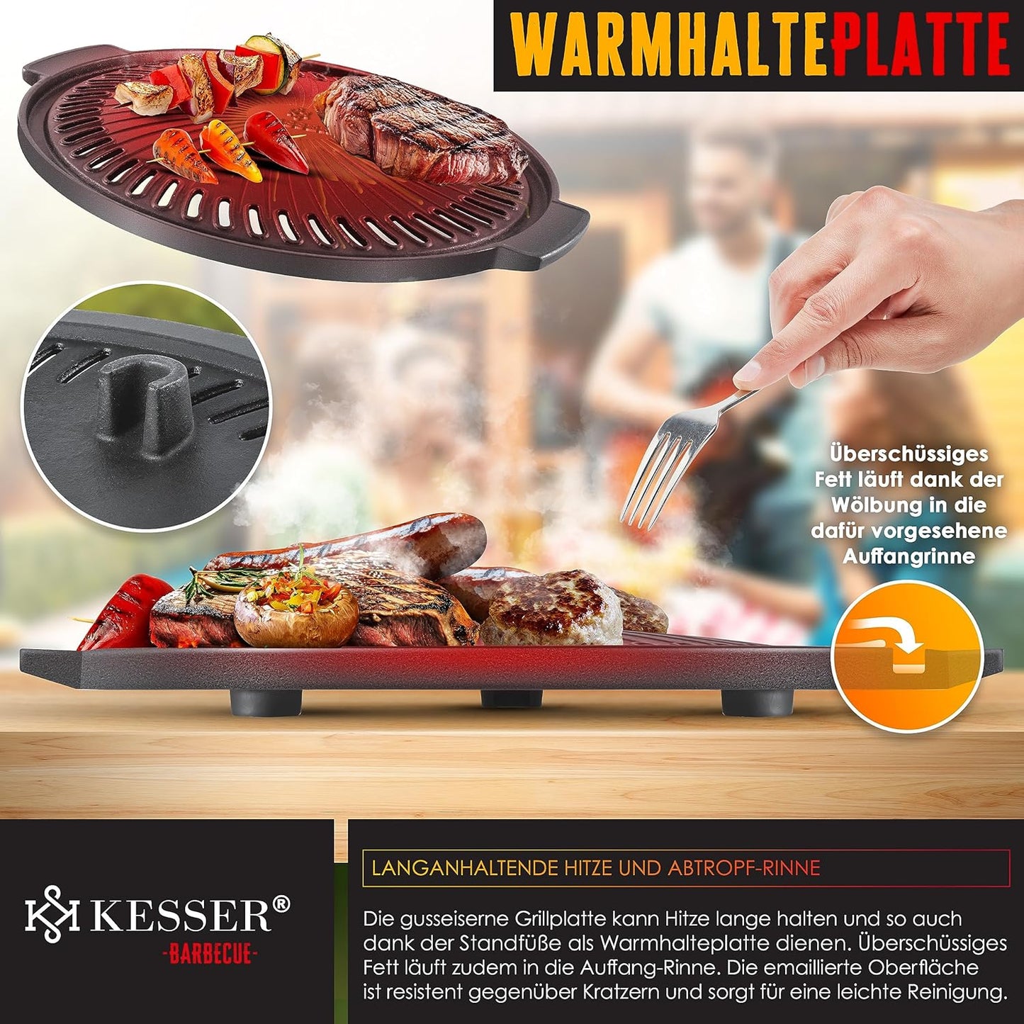 Grillplatte für Camping-Raketenofen, Zubehör Grillplatte
