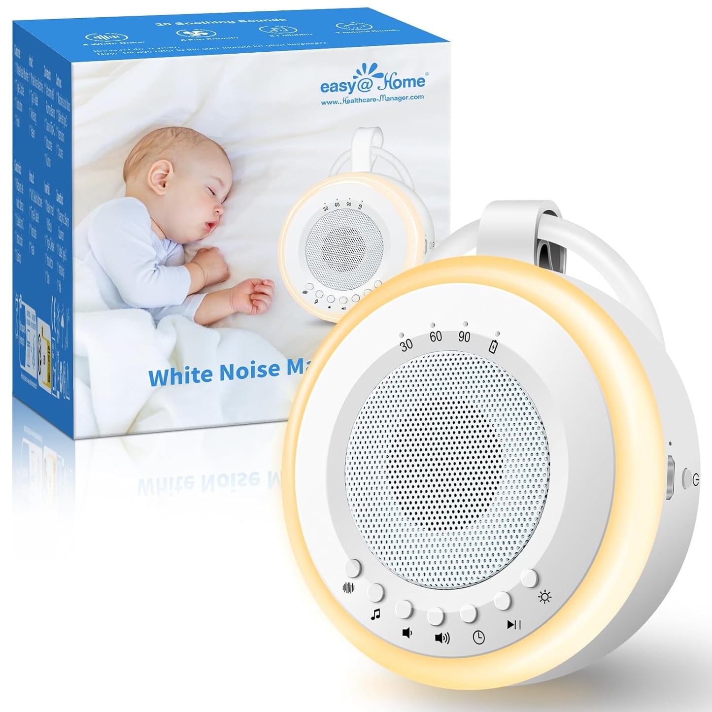 Tragbare White Noise Maschine für Babys, Weiß