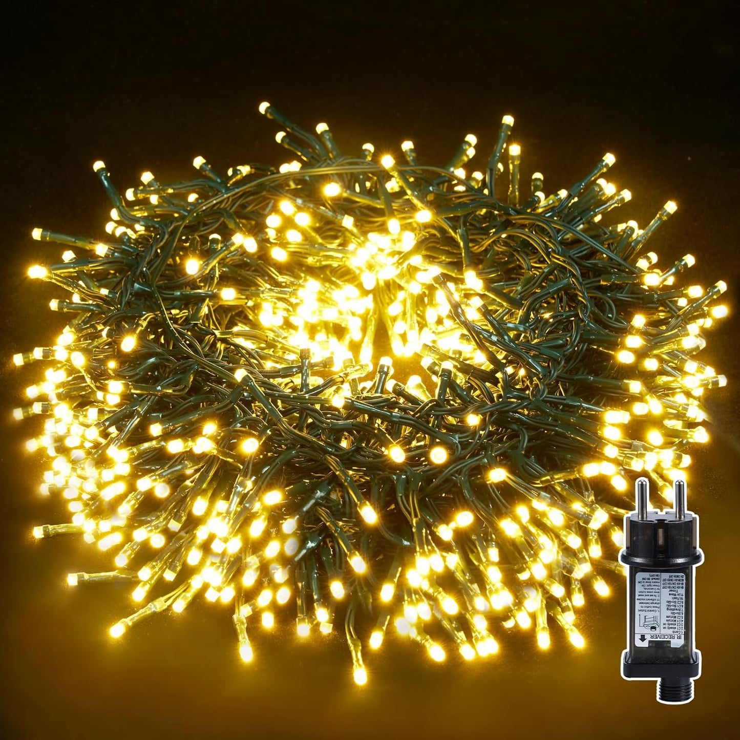Lichterkette LED mit Timer, 8 Modi, Warmweiss 30M/300LED