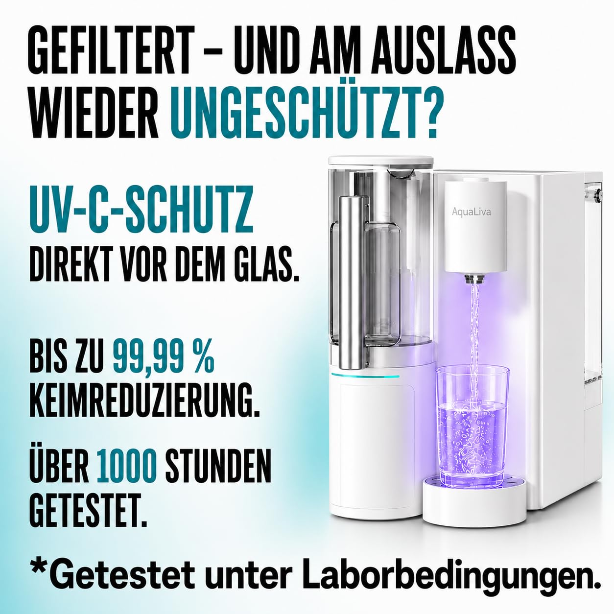Auftisch Umkehrosmoseanlage Aqualiva Elan mit Heisswasserspender, Osmoseanlage: Weiss