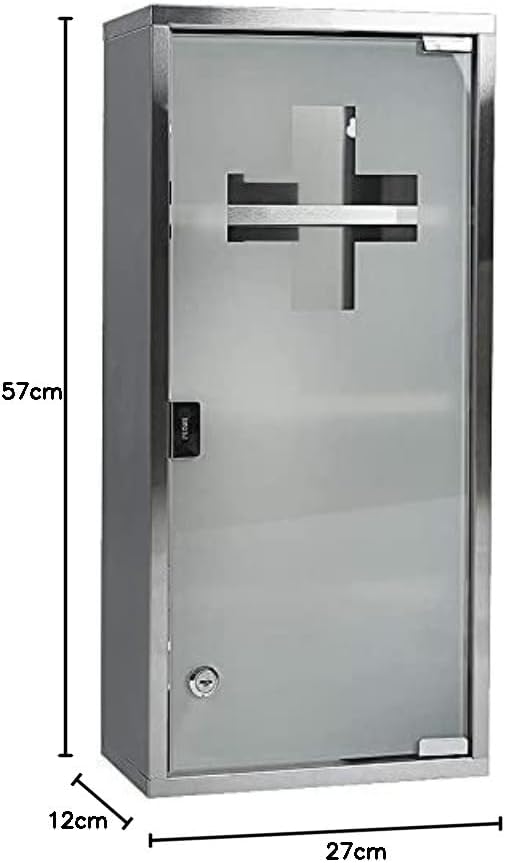 Medizinschrank, abschliessbar, 4 Fächer, Silber - 4 Fächer