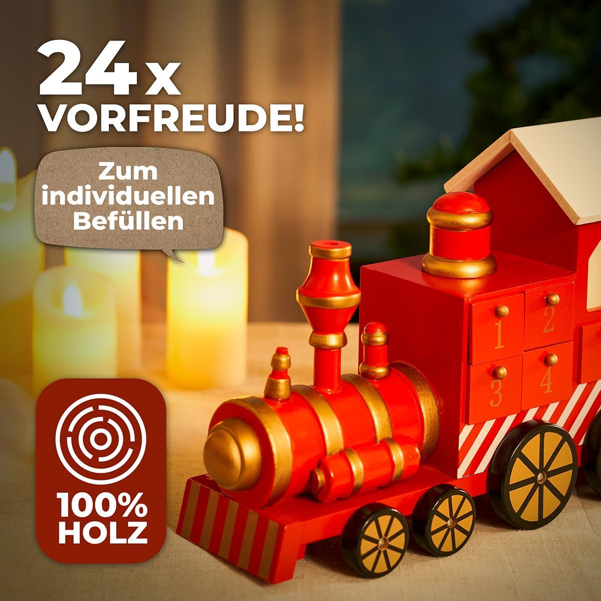 Adventskalender Lokomotive zum Befüllen (24 Türchen), Lokomotive