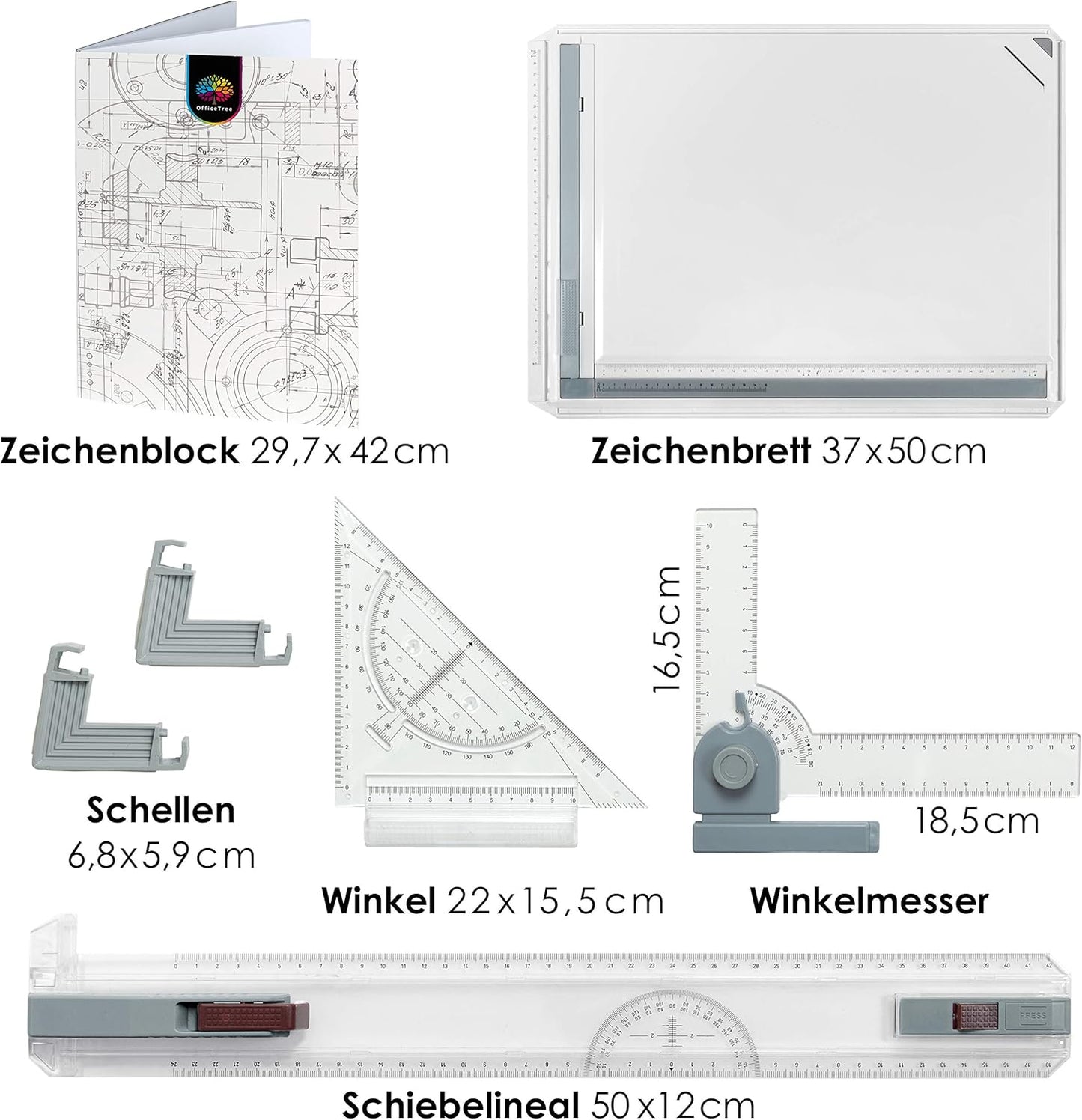 Zeichenplatte A3 mit Zubehör-Set