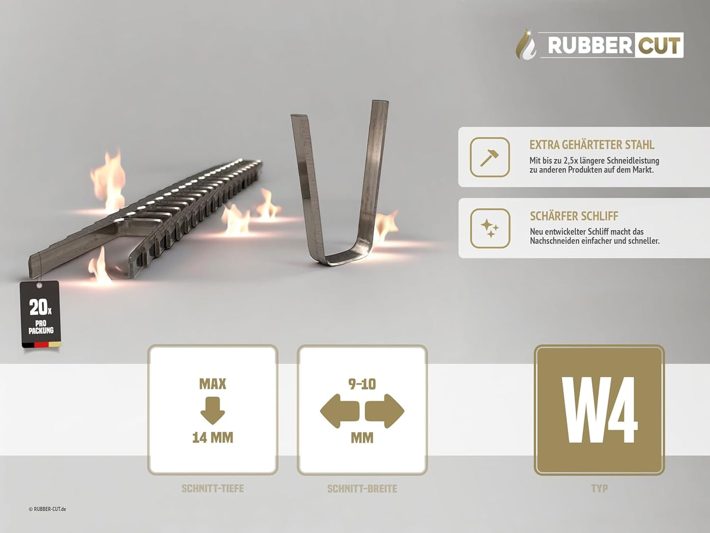 Schneidemesser für Reifen-Profilschneidegeräte, W4 (9-10 mm)