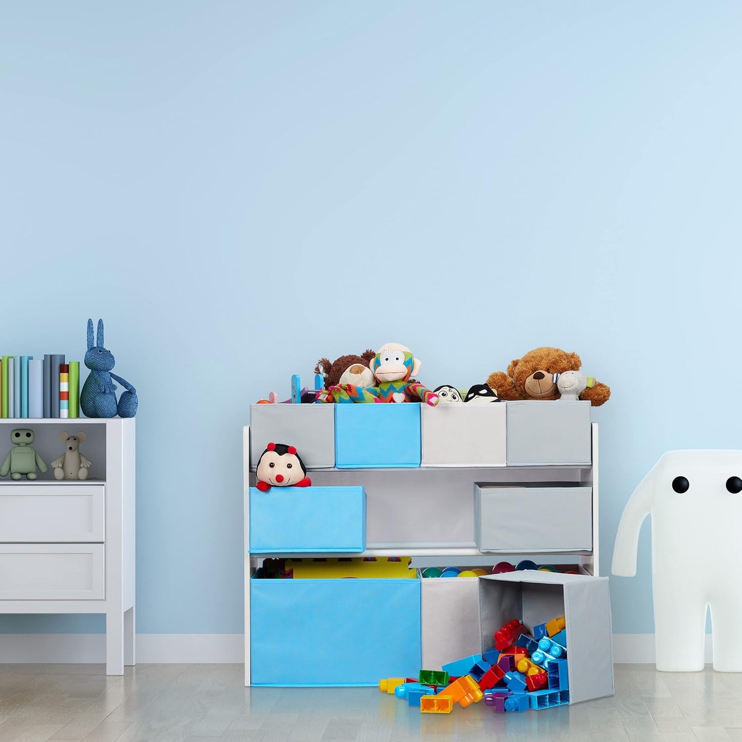 Kinderregal mit Meerjungfrau-Motiv und 9 Boxen, Bunt