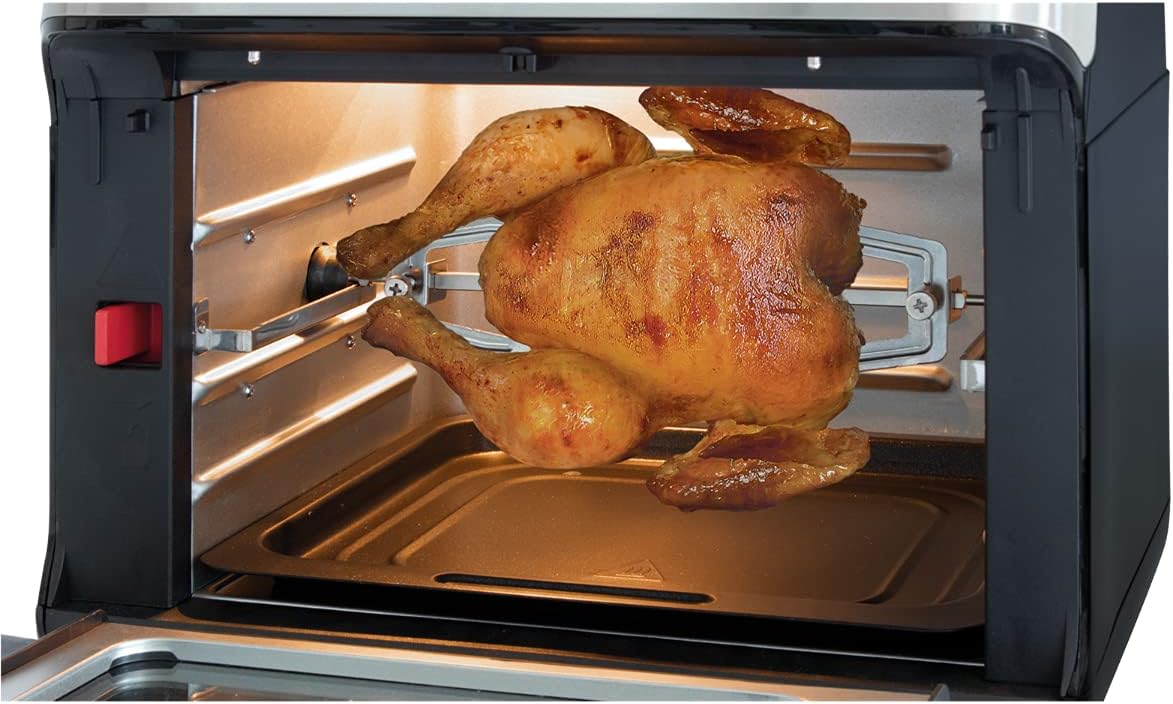 Heissluft-Fritteuse mit 9 Programmen, 11 Liter, Edelstahl-schwarz 11 Liter