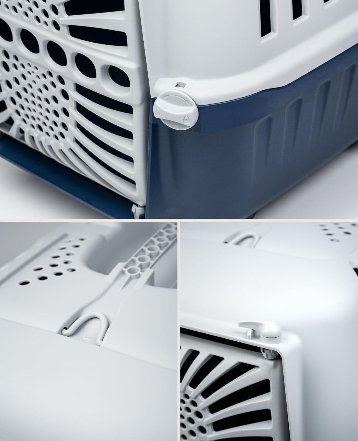 Hundetransportbox mit Schliesssystem, Dunkelblau L 55 x B 36 x H 36 cm