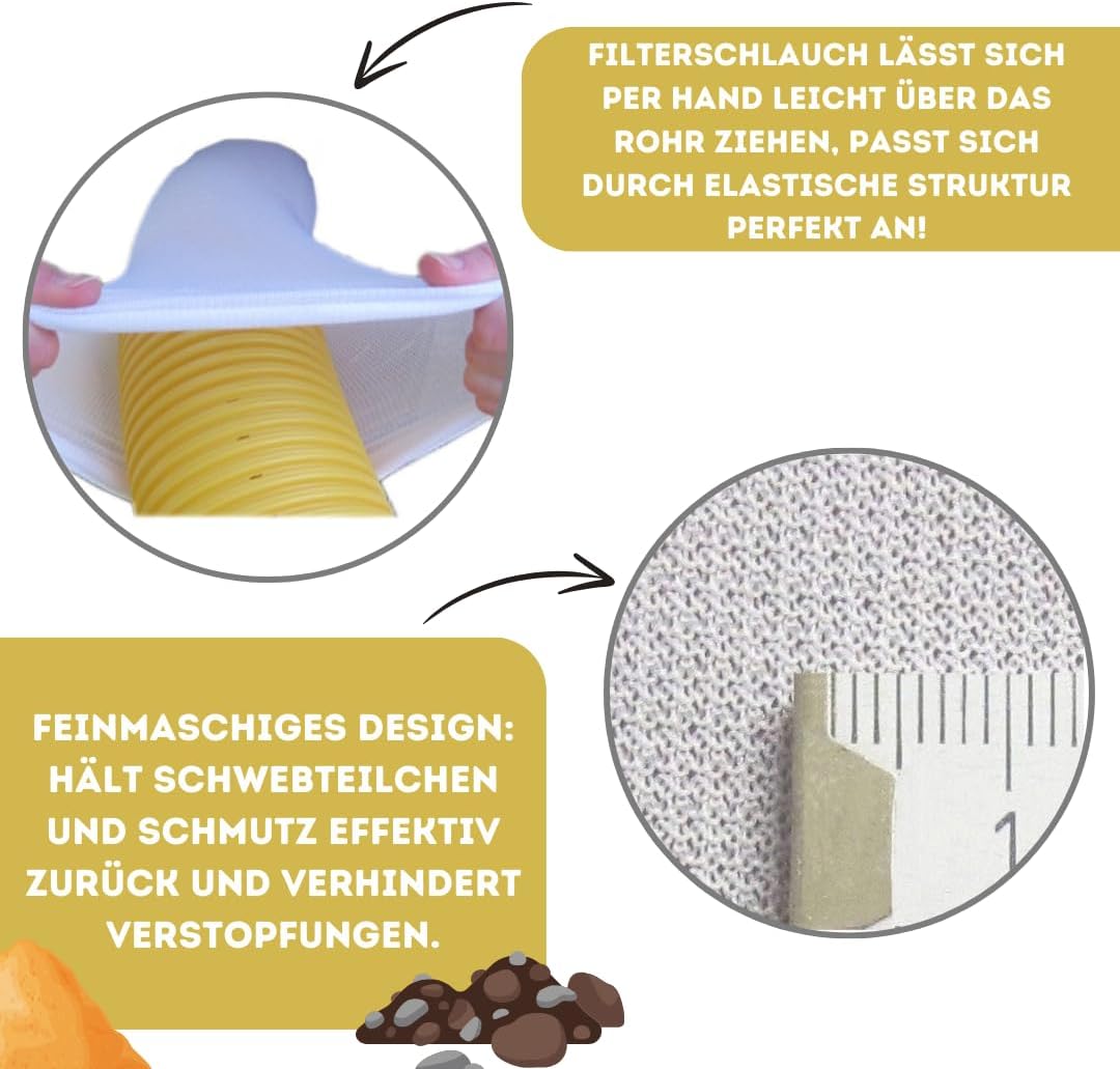 Drainagerohr Set mit Filterschlauch, 10m