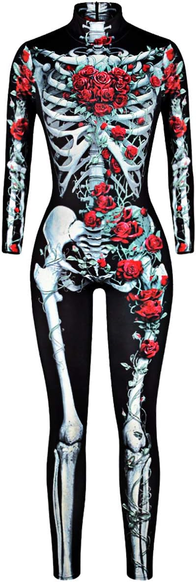 Lady Skull Skelett für Halloween & Karneval, Rose S