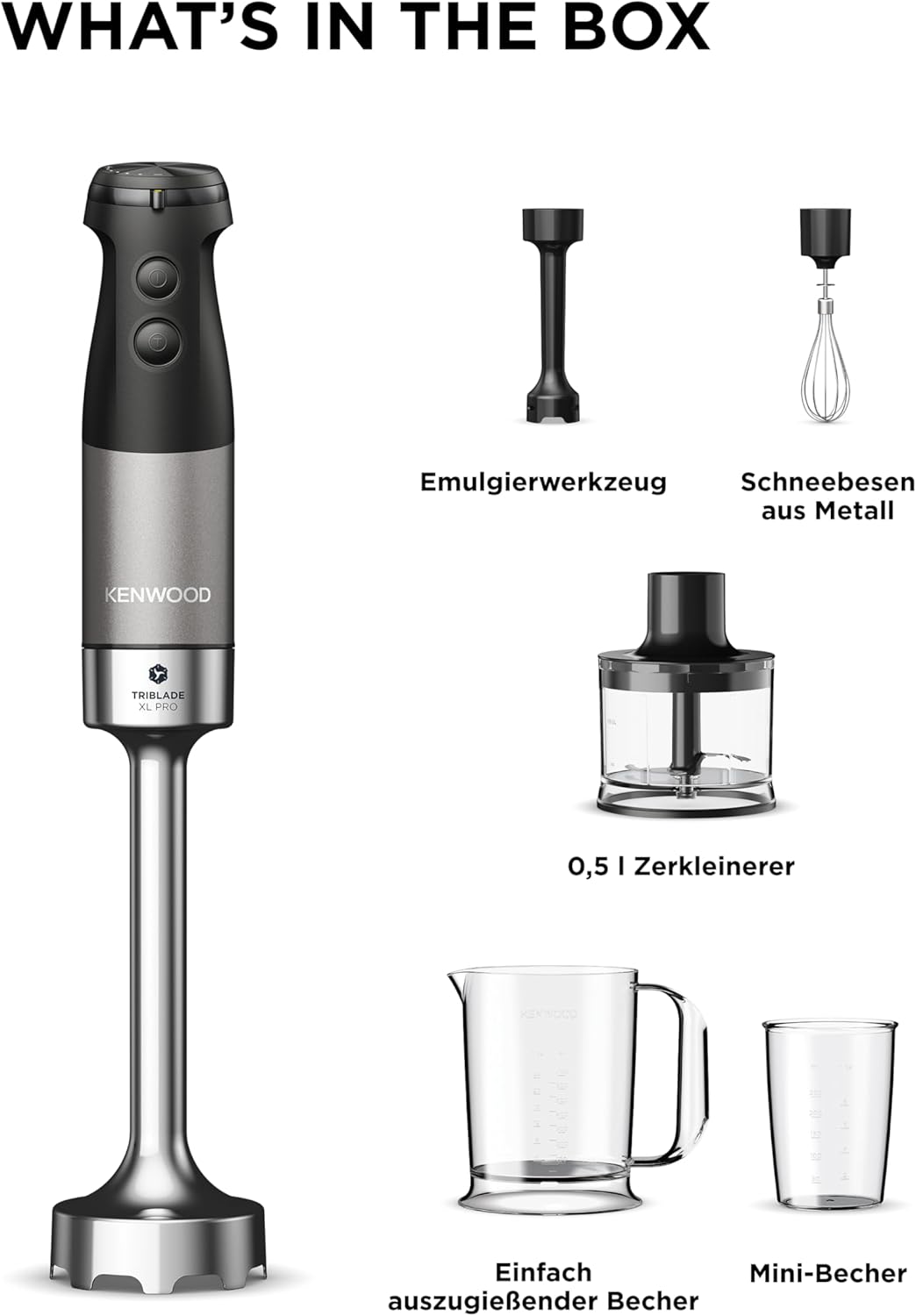Triblade XL Pro Stabmixer-Set, HBM80.322BK Schwarz