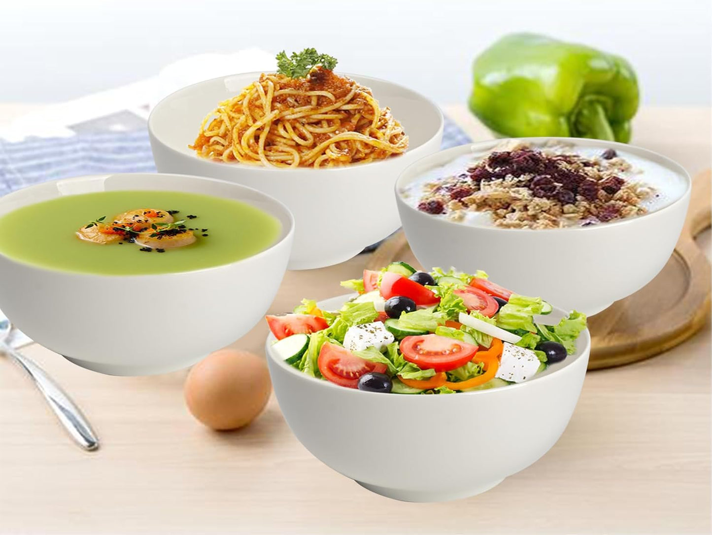 4er-Set Müsli- & Suppenschalen, 7 inches