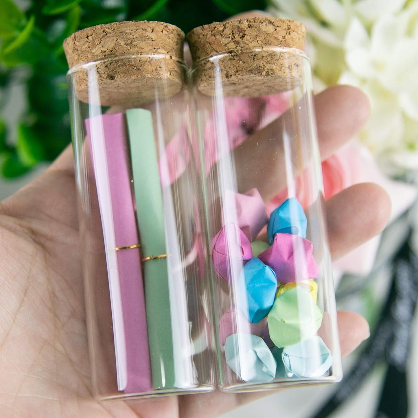 50 x Glasflaschen mit Korken, 50 / 40ml