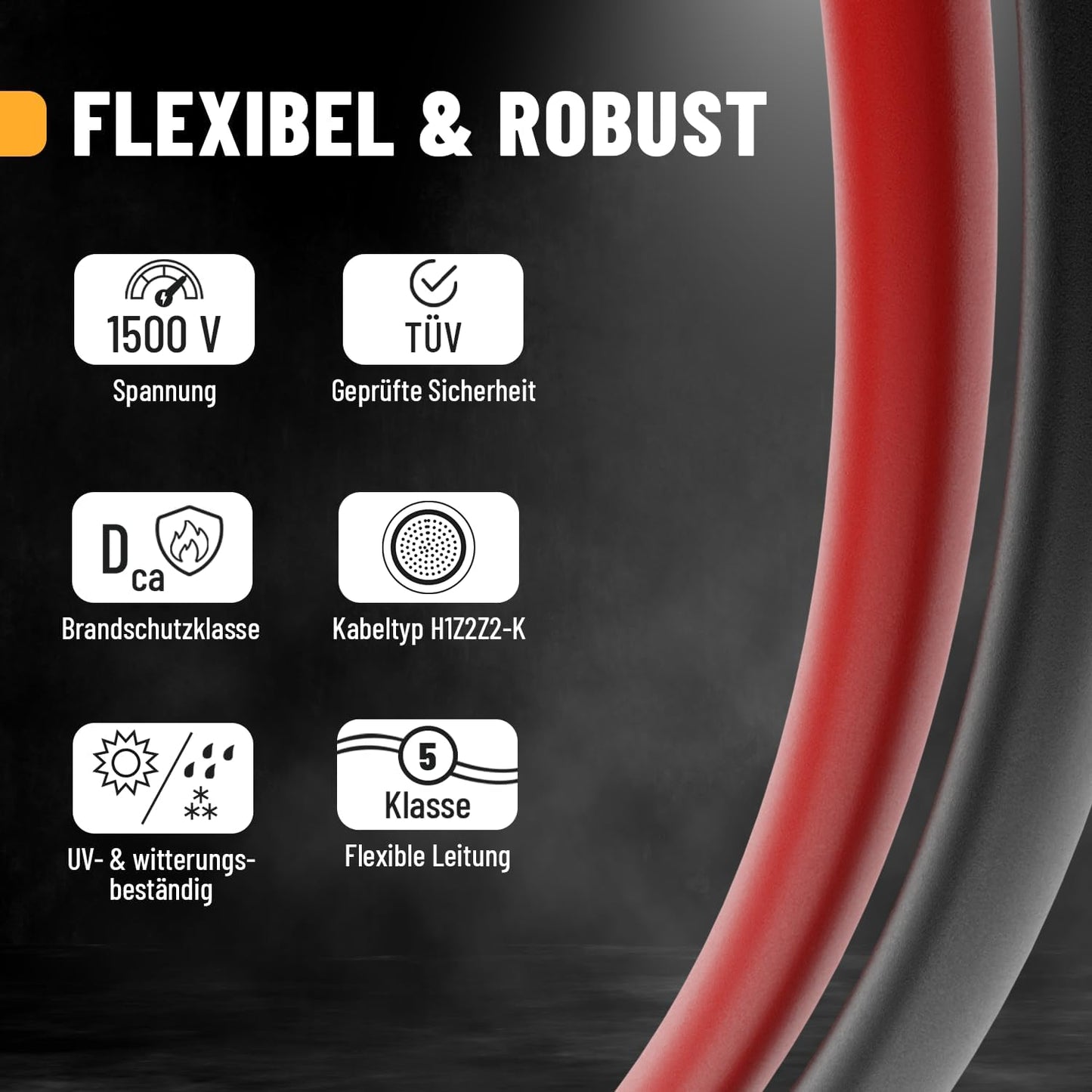 Solarkabel Set, 2 Kabel 10 Meter