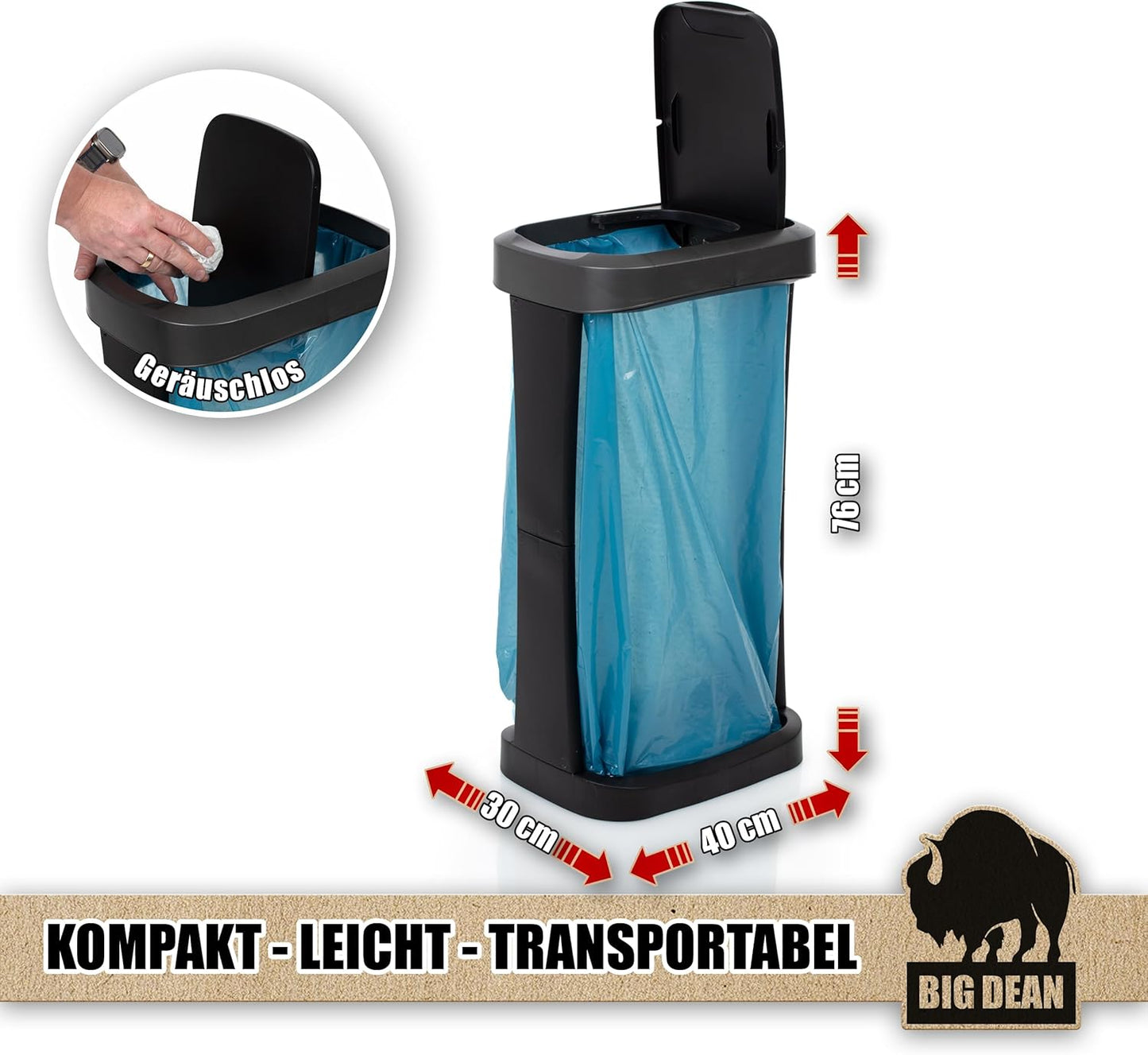 2-teiligesMüllsackständer-Set für Innen & Aussen (2 Stück), 2
