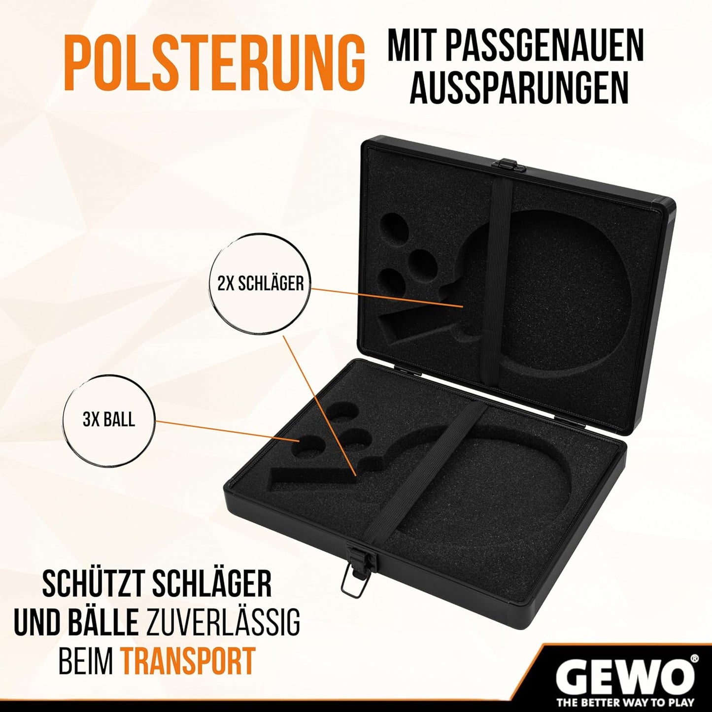 Alukoffer für Doppel Tischtennisschläger und Bälle