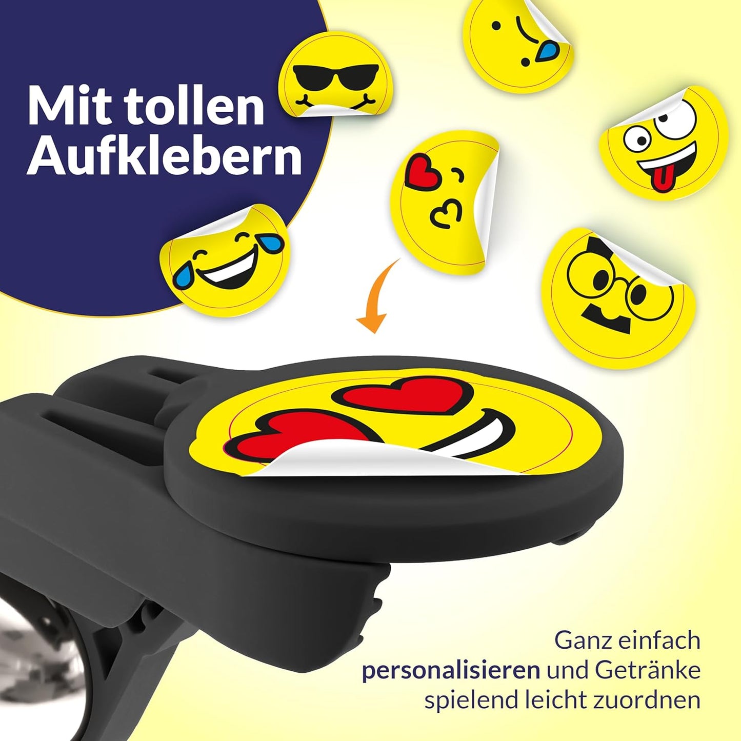 5-teiliges Flaschenverschluss Wespenschutz-Set, 5 X Bunt + Smileys