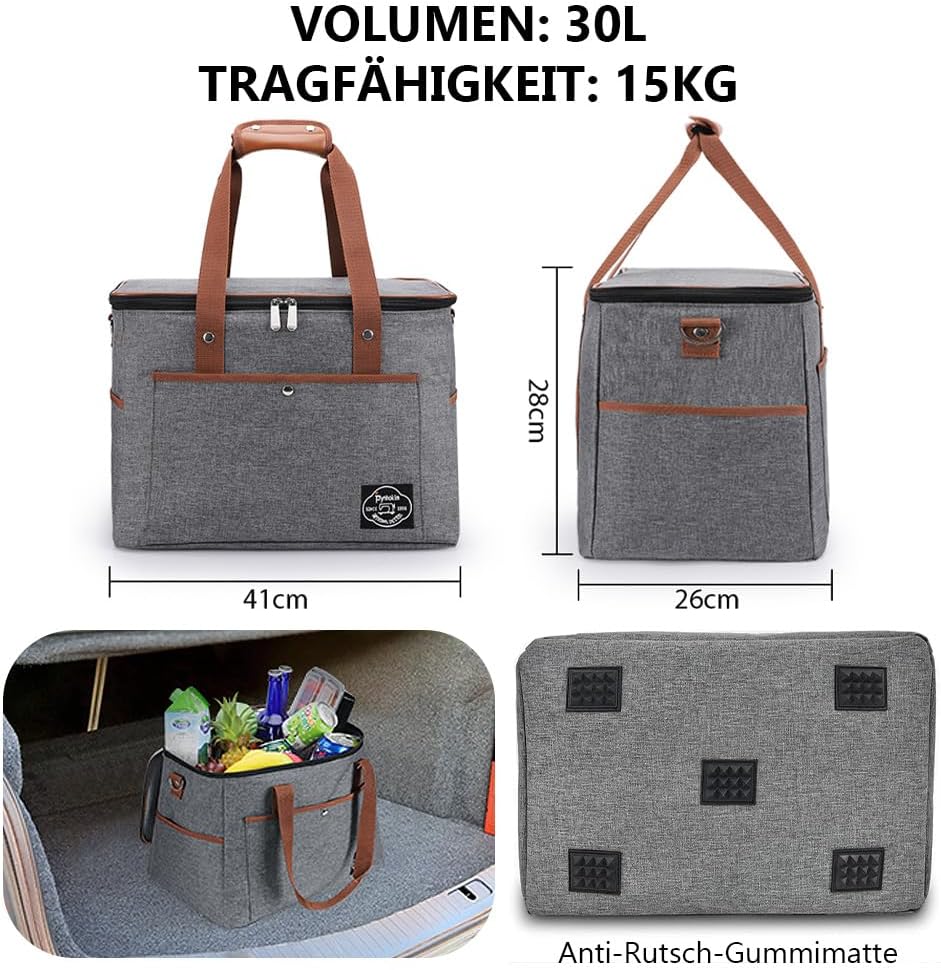 Faltbare Kühl- und Picknicktasche, Grau