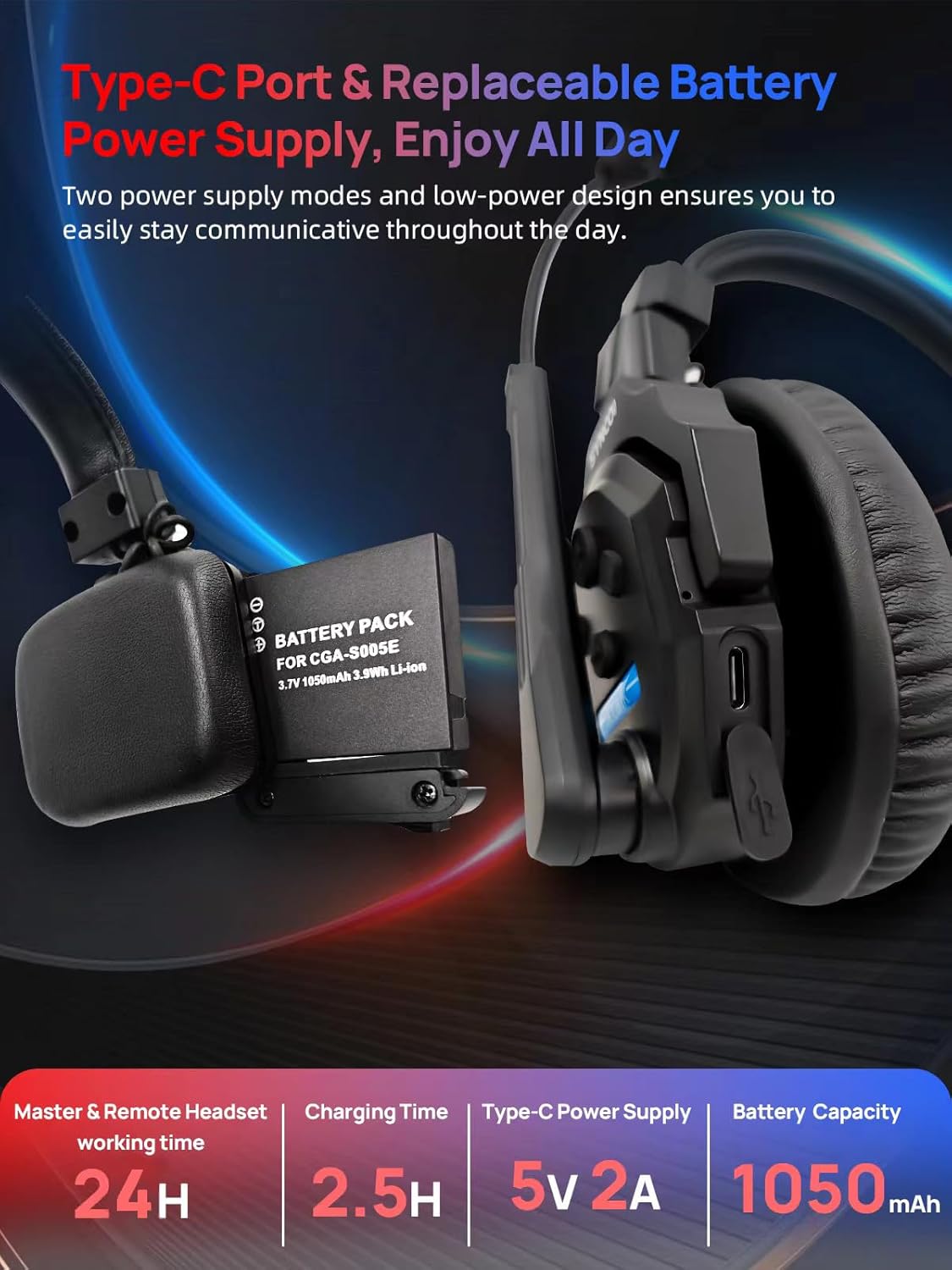 XTALK X2 Drahtloses Intercom-Headset, 2 Stück, 2 PCS