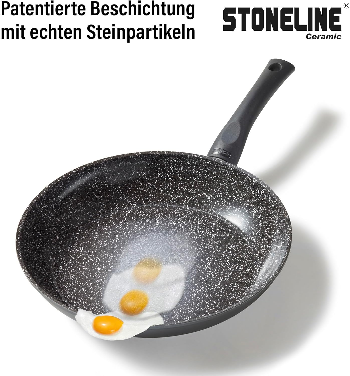 Keramik Kochgeschirr-Set (16-teilig, induktionsgeeignet), Grau 16 tlg.