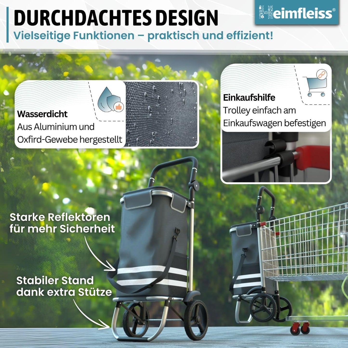 Einkaufstrolley mit Kühlfach, Grau 56L