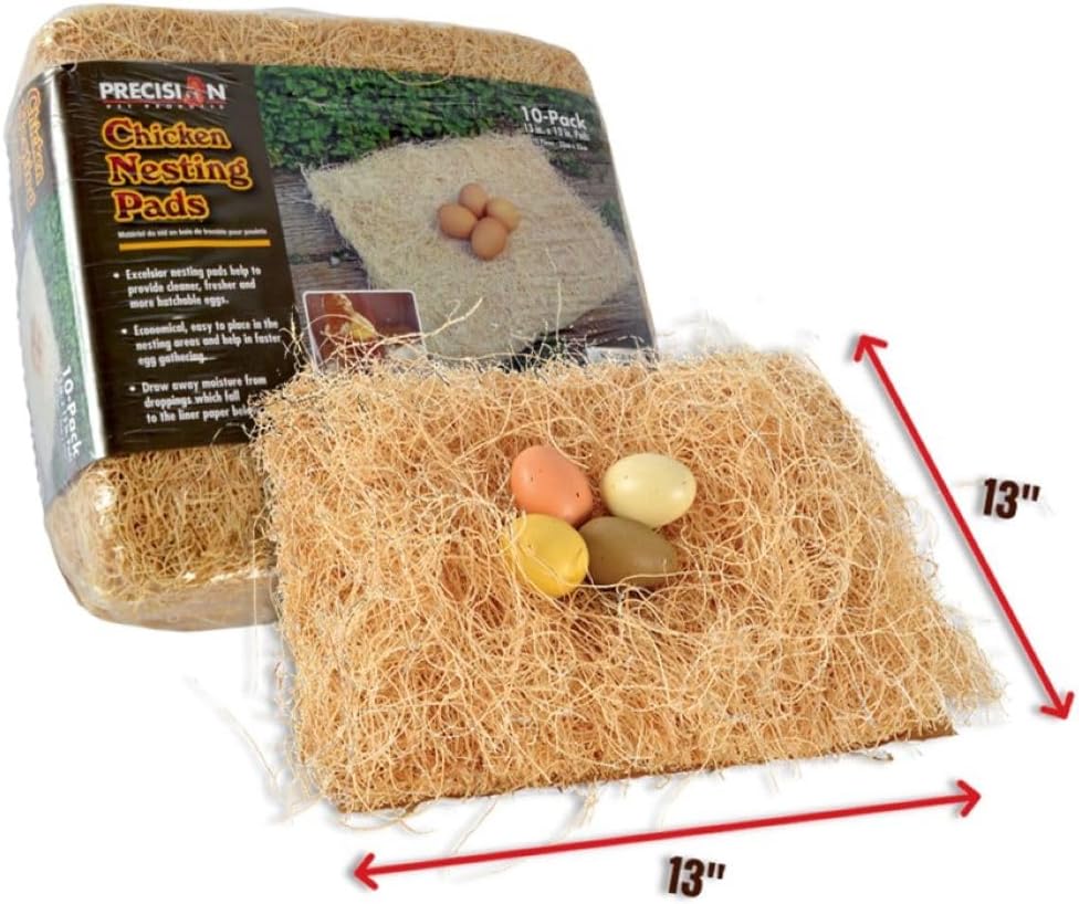 10er Set Hühner-Nistunterlagen 33 x 33 cm, Beige
